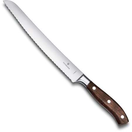 Swiss Army Brands 2024 Kitchen Grand Maitre Bread 9In Curved, Serrated Blade, 1In Width At Handle Wood Packaged VIC-7.7430.23G